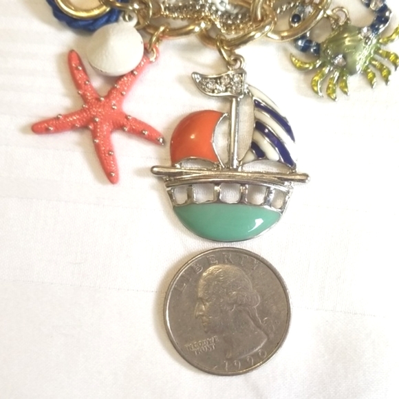Gold Link Bracelet Crab Sailboat Starfish - Picture 5 of 5
